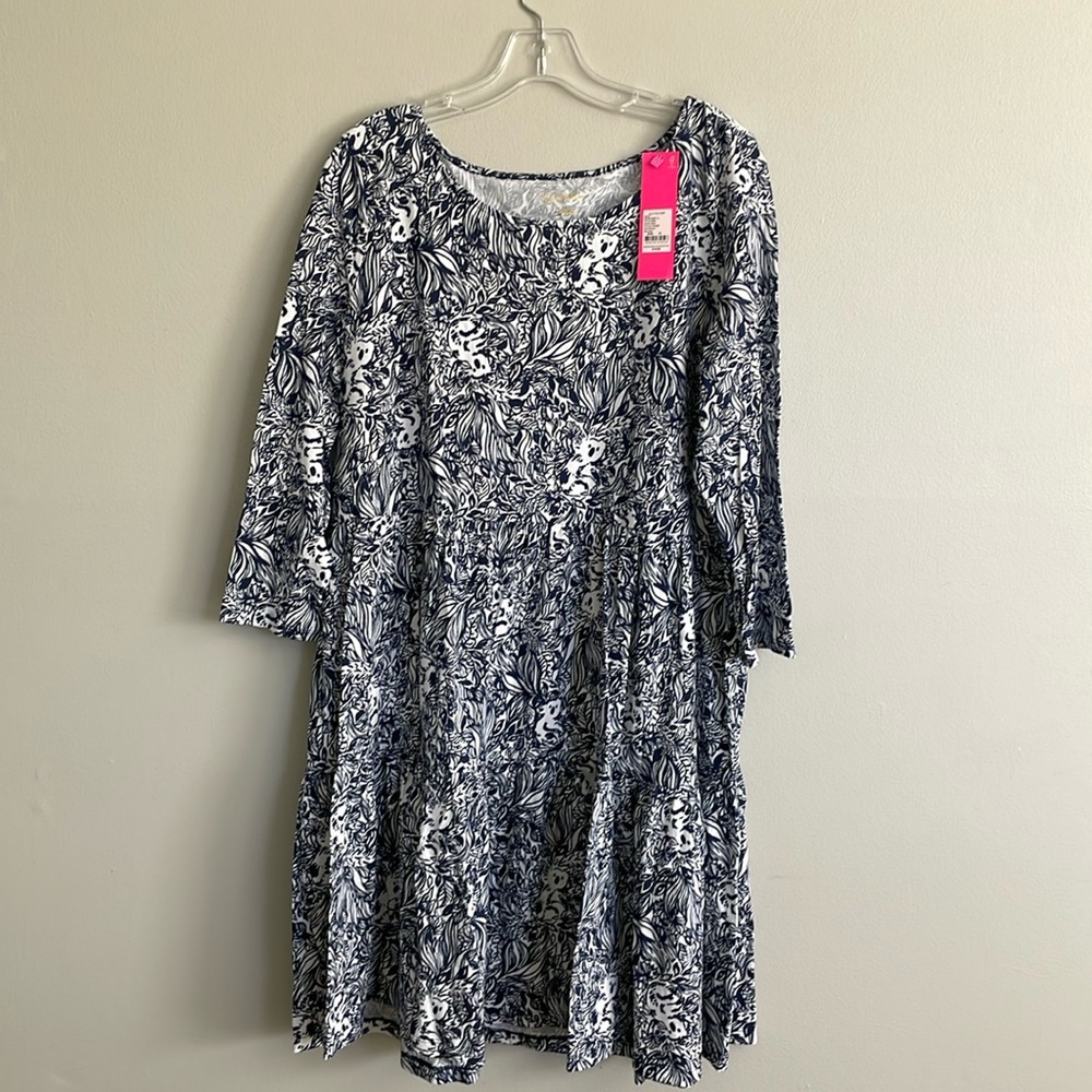 Lilly Pulitzer Geanna Dress High Tide Navy